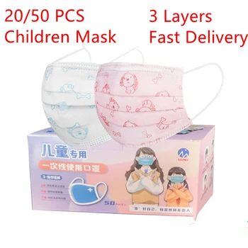 

3 Layer Disposable Children Mouth Mask Breathable Cute Print Child Kids Face Mask Mascaras infantiles masques Earloop mondkapjes