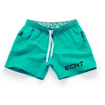 

New Water Sports Men Beach Shorts Summer Surfing Swimming Trunks Drawstring Mid Waist Swimwear Solid Color Beachwear Plus Size
