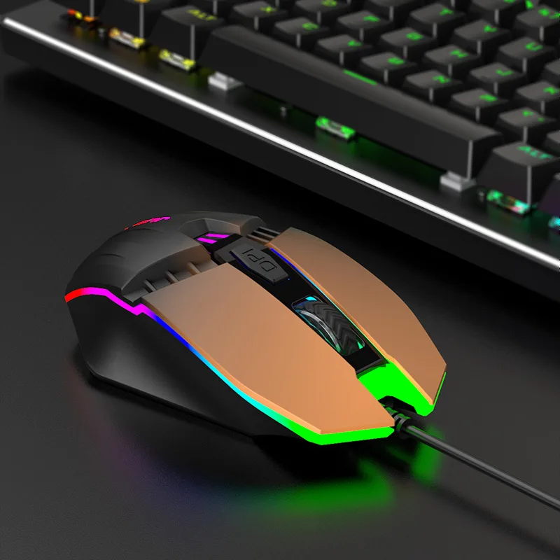 Игровая мышь, проводная, светодиодный, с подсветкой, USB, оптическая, эргономичная, компьютерная мышь, геймер, Мыши для ПК, X7, для ноутбука, игровая мышь - Цвет: Brown