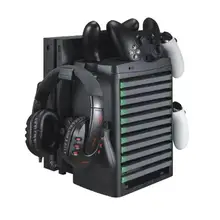 Дисковая башня вертикальное зарядное устройство для хранения тепла зарядная док-станция Подставка двойной контроллер зарядное устройство Вентилятор Кулер для Xbox One Slim X