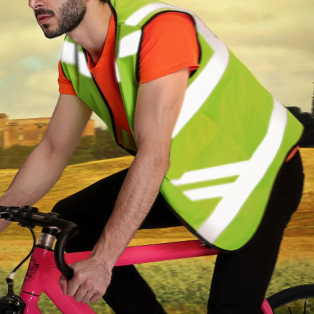 High Visibility Safety Vest with 2 Pockets, Reflective Strips and Zipper Style-A