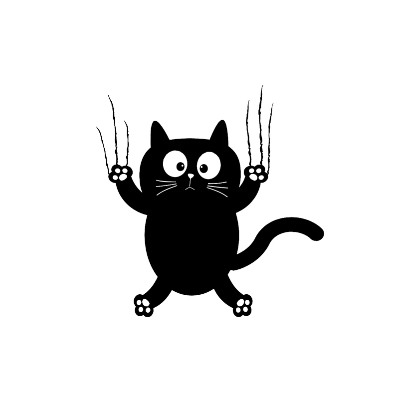

DAWASARU Vinyl Decal Funny Cat Pet Animal Car Stickers Black Silver Custom Decoration Personality Fashion Car Sticker 15*14CM