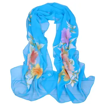 

Peony Flower Women Fashion Long Cover Chiffon Wrap Autumn Scarf Xmas Gift
