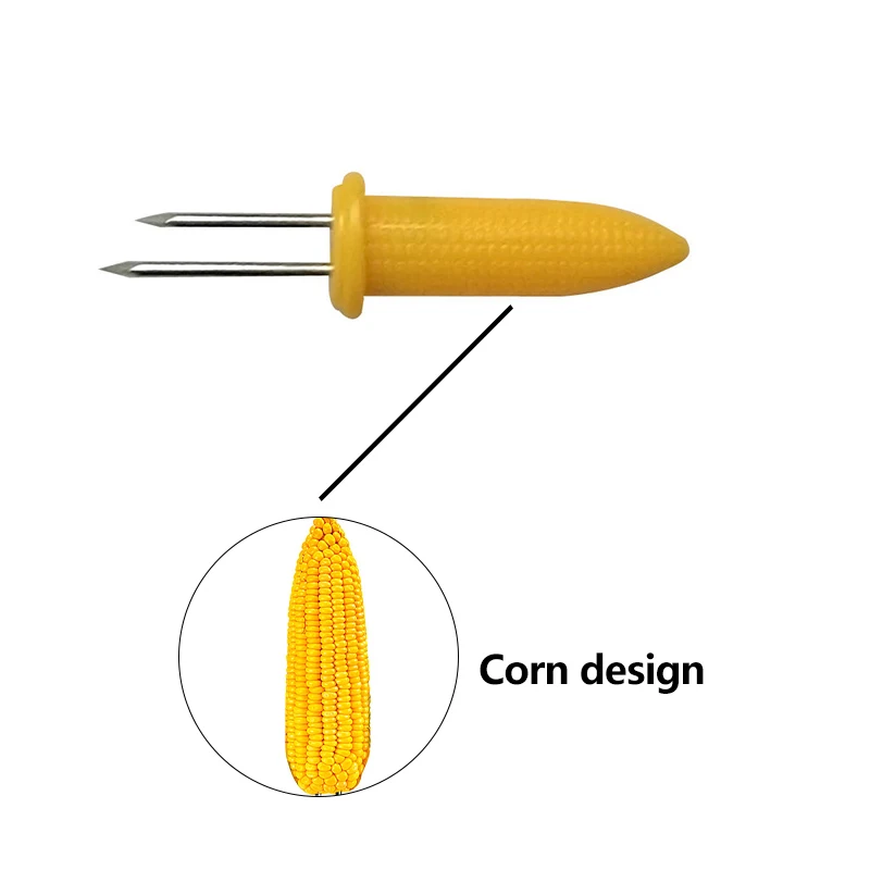 Новые 6 шт. из нержавеющей стали желтая форма кукурузы на Cob шампуры подсладочная Кукуруза держатель легко жизнь сцепление барбекю вечерние щипцы Прямая
