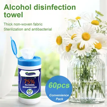 

60pcs/1 Disposable Portable Car Cleaning Wipes Wet Towel Dispenser Napkin Home/Car Mini Tissue Paper For Hand Portable