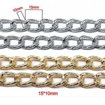 

Silver Color Female Accessories 1.2M Aluminum Chains Link Chains for DIY Jewelry Making Choker Solid Necklace Bulk Curb Male