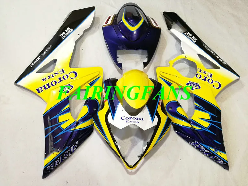 Литьевая форма Обтекатель тела комплект для SUZUKI GSXR1000 K5 05 06 GSXR 1000 2005 2006 желтый