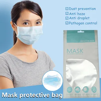 

10PCS sealed bags Disposable mask bag 25×13 cm Protective mask bag Environmental protection Disposable mask sealed bag Y420