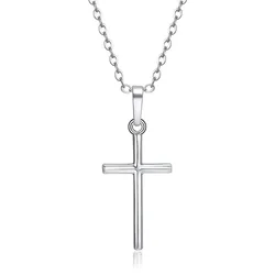 Elegant Gold and Black Crystal Cross Pendant Necklace (SILVER B)