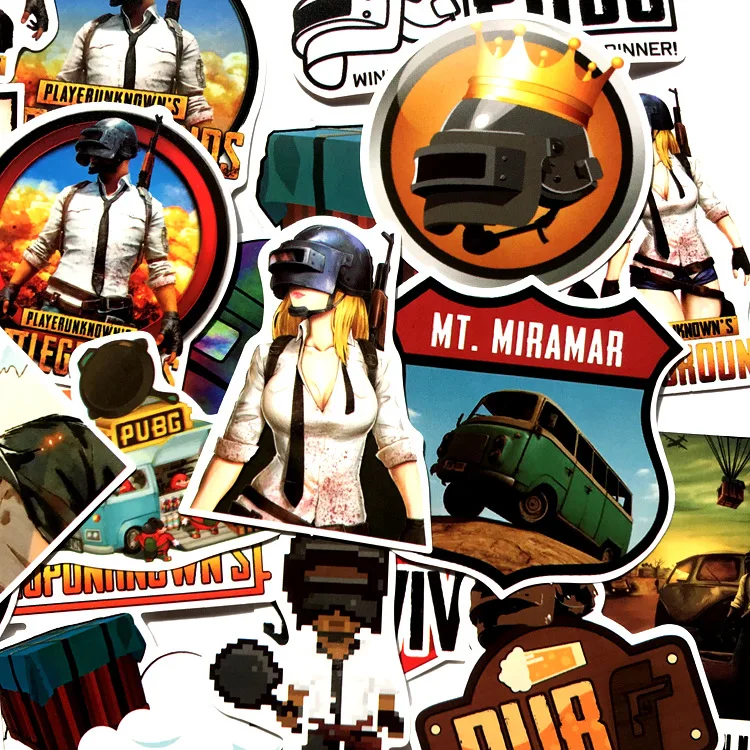 30 шт. в упаковке, игровые наклейки Playerunknows PUBG, детская игрушка для автомобиля, ноутбука, багажа, велосипеда, гитары, наклейки для скейтборда, мотоцикла