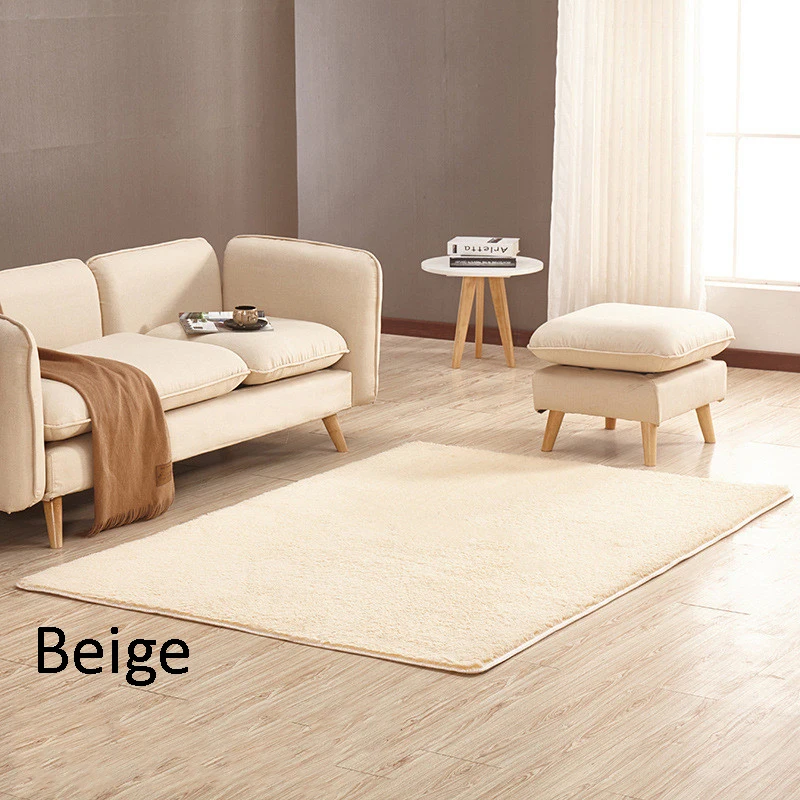 Beige Нескользящий мягкий короткий плюшевый ковер современный Впитывающий Коврик для гостиной коврик для кофейного столика Подушка для спальни Пушистый Коврик для йоги A006A - Цвет: Beige