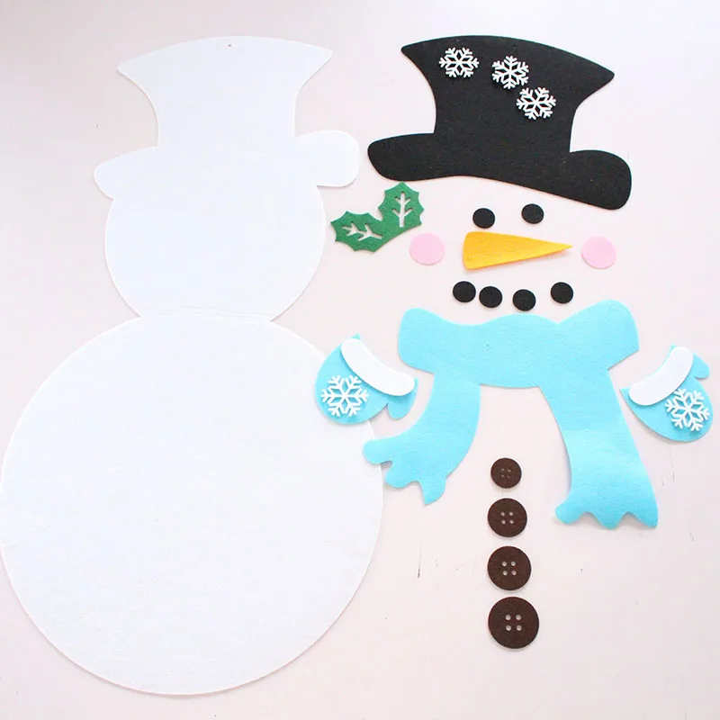 

Felt Christmas Snowman Game Set Detachable Decor Wall Hanging Xmas Gifts Durable