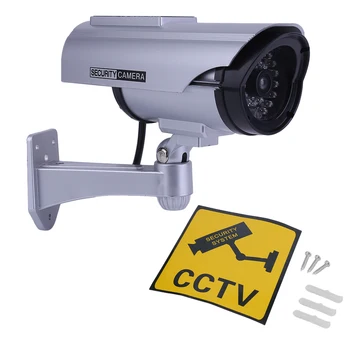 

Waterproof Practical Indoor Outdoor Solar Power Dummy Fake Imitation Home CCTV Surveillance Camera with LED Light Indicator
