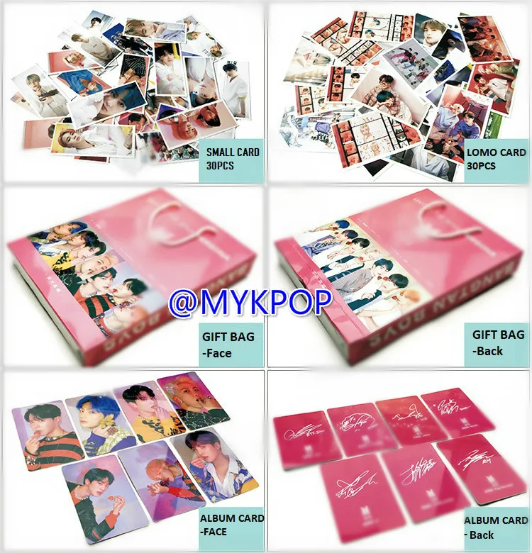 [MYKPOP] карта душа-персона набор фотокниг: CD+ почтовая карта+ Фотокнига+ ЛОМО карта+ закладки+ наклейки Bantang пункт SA19101901