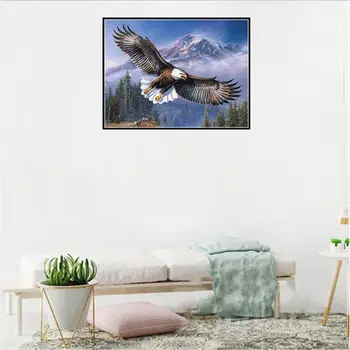 

2-Pack 5D Diamond Painting Kits for Adults Full Drill Diamond Embroidery Colorful Forest & Flying Eagle Q6PE