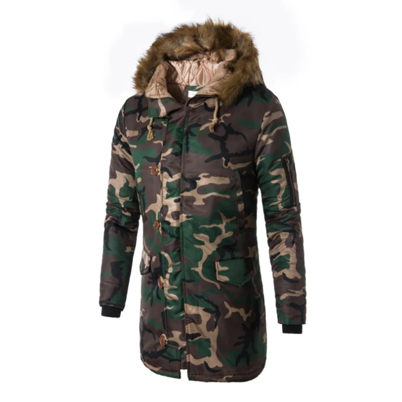 Russian Winter Parkas Long Windproof Jacket Men Thicken Camouflage Coat Male New Fur Collar Hooded Jacket Men Abrigos Hombres 5