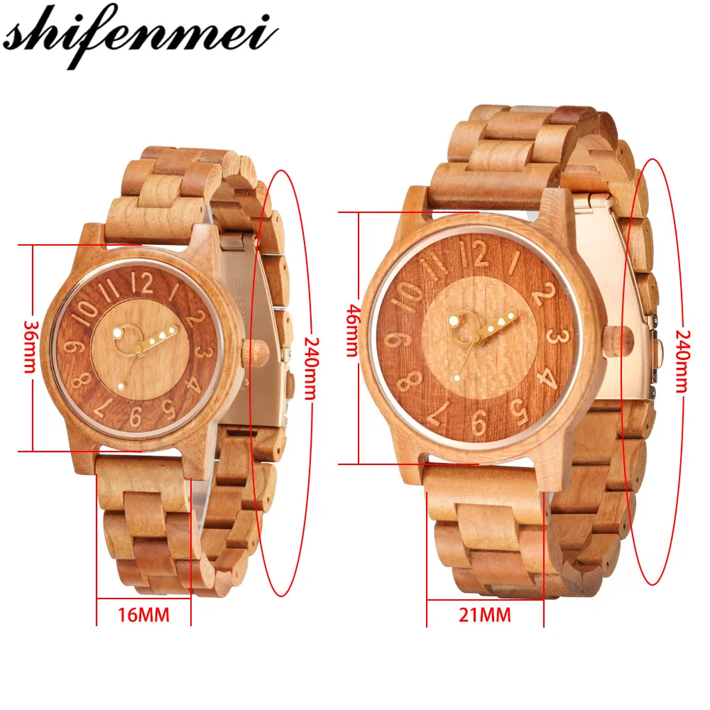 Shifenmei Watch Fashion Quartz Ladies Wooden Watch Casual Lover Wood Watches Women Men Top Brand Luxury Couple Clock