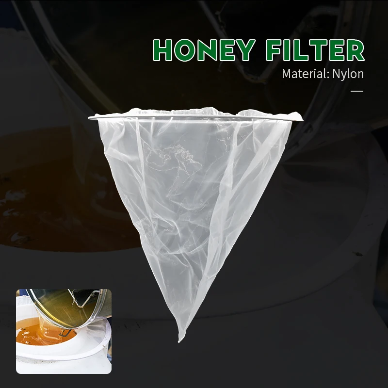Mesh Nylon Cone-shape Honey Strainer Filter Fiber Net White Beekeeping Tools .qj