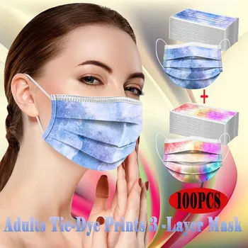 

Mask Adult Universal Disposable Tie-dye Printing Protective Mask Anti-pollution Breathable Disposable Face Masks Protective