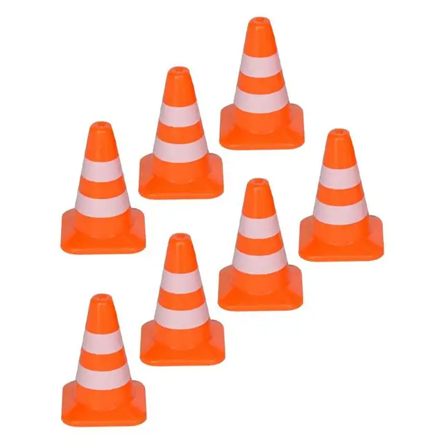 21pcs Fine Practical Safe Road Cones Mini Roadblocks Simulation Traffic Signs for Kids 5