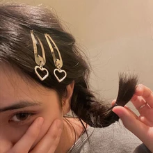 1Pair Hair Clips With Pendant Hairpins For Women Girls Hair Barrettes Pins Metal Hairgrip Snap Clips Hair Accessories 2021 Trend