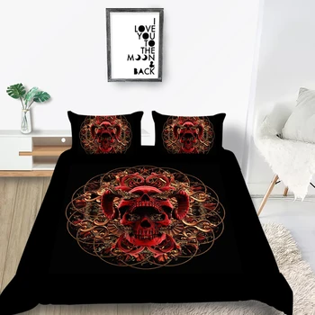 

Shofar Skull Bedding Set King Scary Strange Soft 3D Duvet Cover Demon Queen Twin Full Single Double Unique Design Bed Set