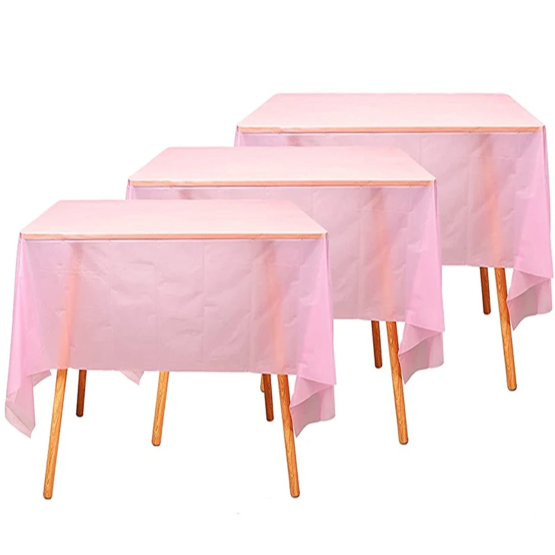 YOMDID Disposable Table Skirt Plastic Party 6 colors 75x430cm Table Cover for Happy Birthday Party Wedding Festival Decoration 3