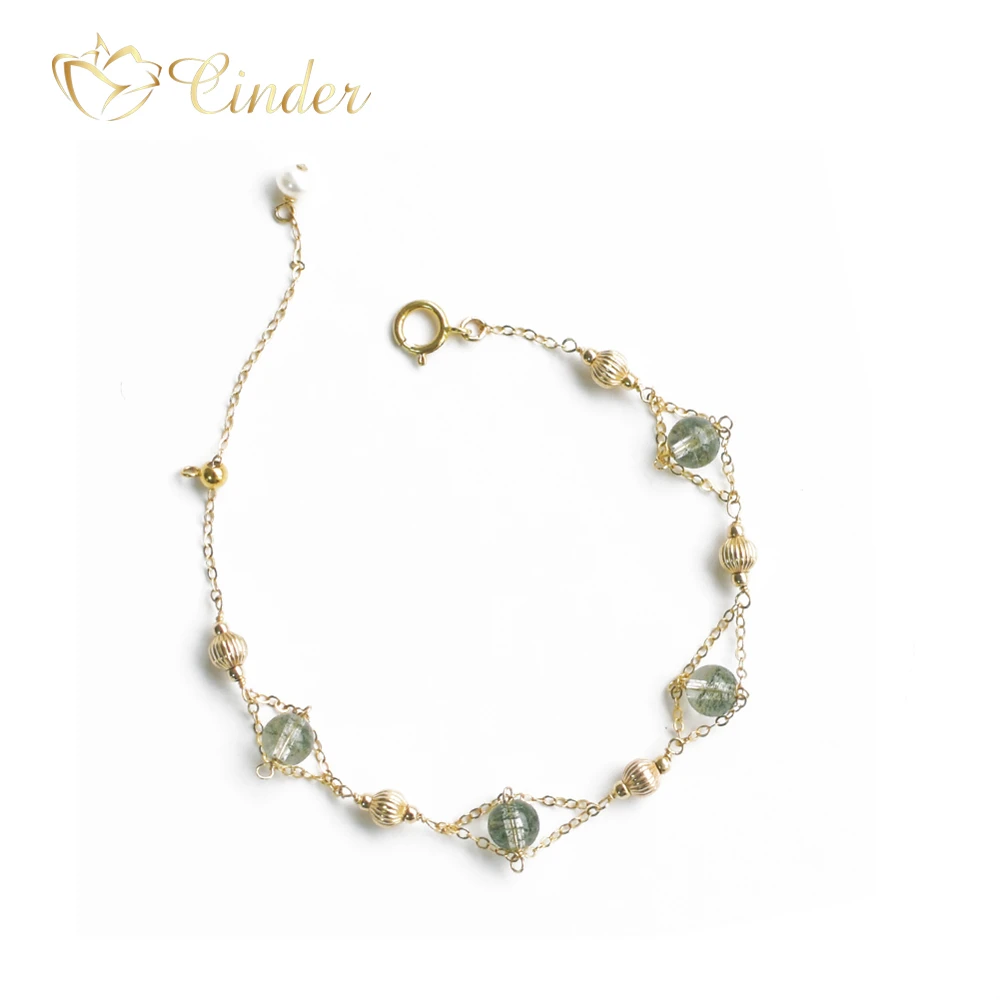 Индивидуальные ручной работы зеленый ГОСТ камень 14 позолоченный Нежный шар довольно элегантный романтический бандаж кружева для девушек женские Вечерние