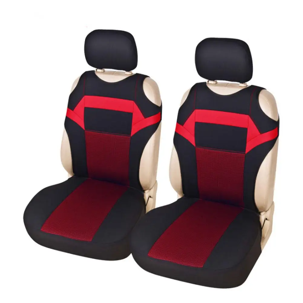 Комплект из 2 предметов, универсальные чехлы для сидений автомобиля, сетчатая губка, аксессуары для интерьера, футболка, дизайн передних сидений для автомобиля/грузовика/Va - Название цвета: Red