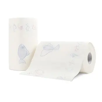 

2 Rolls Large Size Thickened Pattern Roll Paper Kitchen Tissue Paper Towel Absorbent Paper Native Wood Pulp Cleaning Napkin