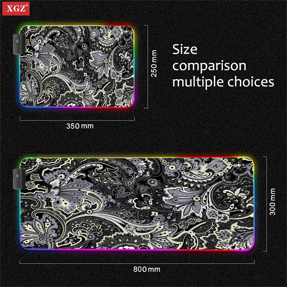 

Большой коврик для мыши Xgz с RGB-подсветкой, основа для игр, цветной компьютер, коврик для мыши, антиderrapante