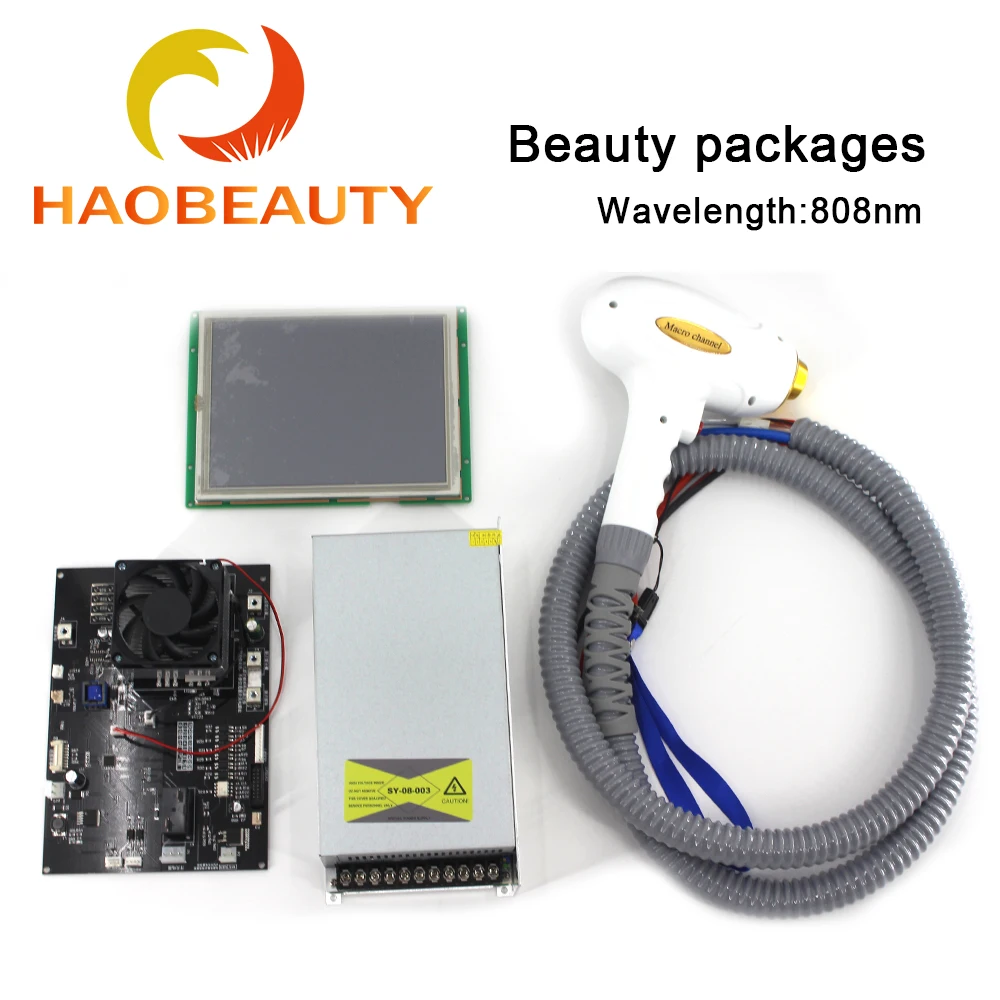 

Лазер для красоты HAO, полупроводниковый модуль 808 нм, контроллер + сенсорный экран + выключатель питания + ручка без лазерного модуля