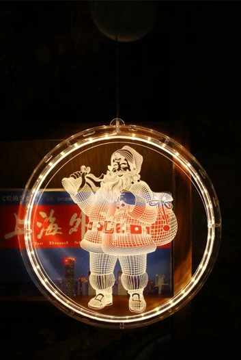 Светодиодный светильник на присоске, подвесной светильник на батарейках, ночник, светильник в форме Санты, Рождественское украшение, декор для гостиной и дома - Цвет: Оливковый