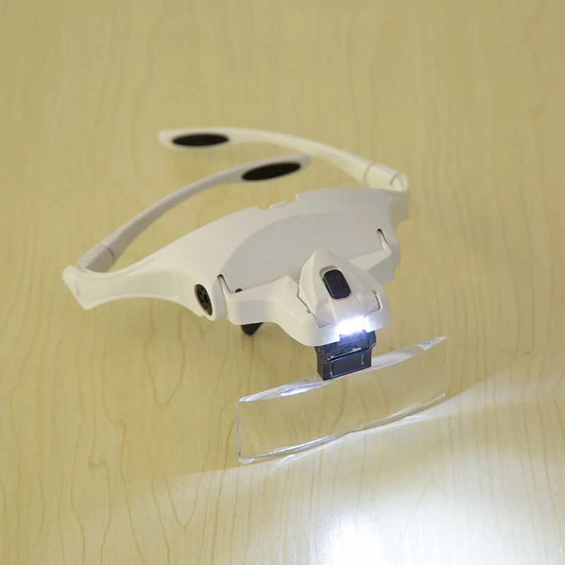 

Горячая микроblading Кронштейн повязка очки лупа Лупа с 2 светодиодный световые очки увеличительный инструмент 5 линз 1.0X-3.5X регулируемый