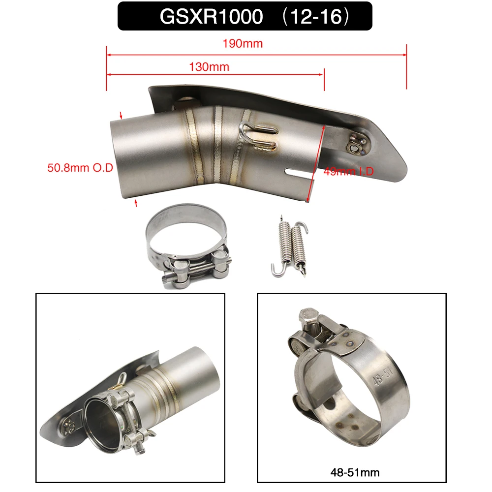 Motorcycle Exhaust Muffler Middle Link Pipe Heat Shield For Suzuki GSXR1000 2016