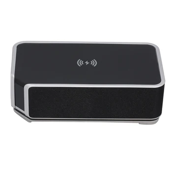 

Wireless Charging Alarm Clock BT Portable Speaker Clock LED Stereo Soundbar Wireless Subwoofer Mic TF AUX IN FM Radio Speakers