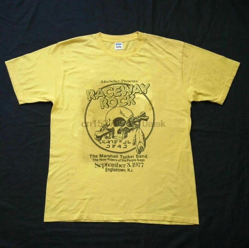 Винтажная Футболка Grateful Dead 1977 Raceway Rock 1970s Bob Weir Reprint | Мужская одежда