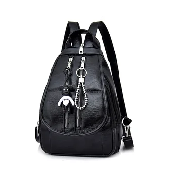 

Women Leather Backpacks Female Chest Bag Sac a Dos Travel Back Pack Ladies Bagpack Mochilas School Bags For Teenage Girls ZHG