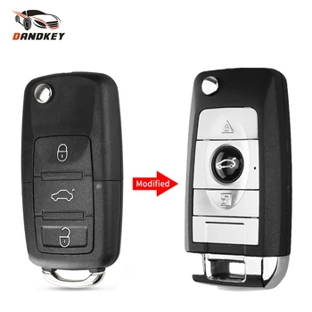 

Dandkey Flip Car Remote Key Shell Modified No Blade For Volkswagen VW Polo Passat B5 Golf MK5 Beetle 3 Buttons Fob Replacement