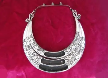 

Tribal Chinese zodiac diy handmade Miao silver inlaid collar hollow necklace AAAAAAAA Free shipping