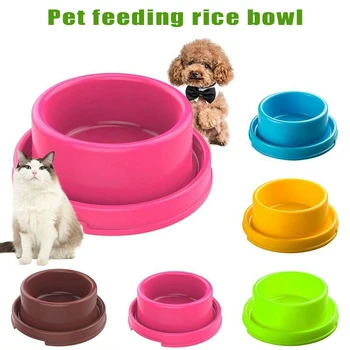 

Pet Cat Dog Bowl Anti-slip Plastic Food Water Feeder Bowl Puppy Anti-ants Bowl BV789