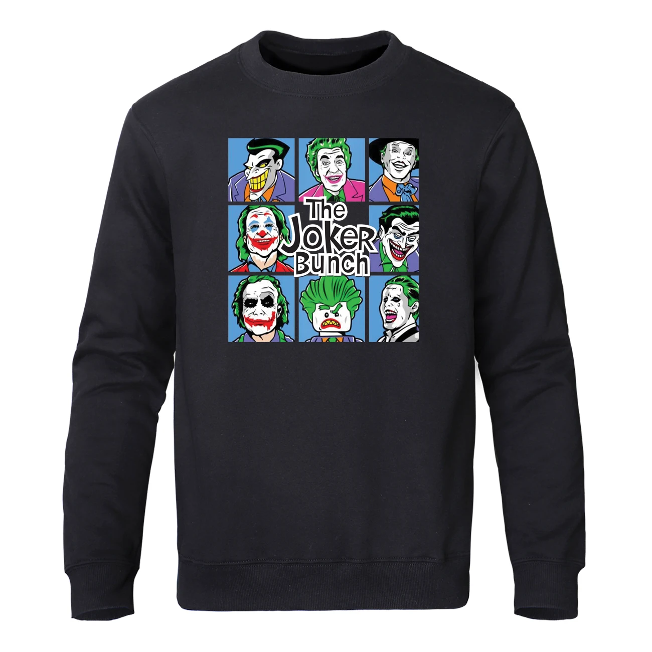 Забавная Толстовка с принтом Джокера, мужские топы в стиле хип-хоп, спортивная одежда, Осенний флисовый пуловер, Harajuku, уличная одежда - Цвет: Black