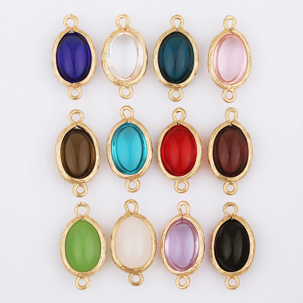 

WHSOK 50Pcs 12*23MM Connector/Jewelry Accessories/Hand Made/Multicolor/Oval Shape/Jewelry Findings & Components/DIY Making
