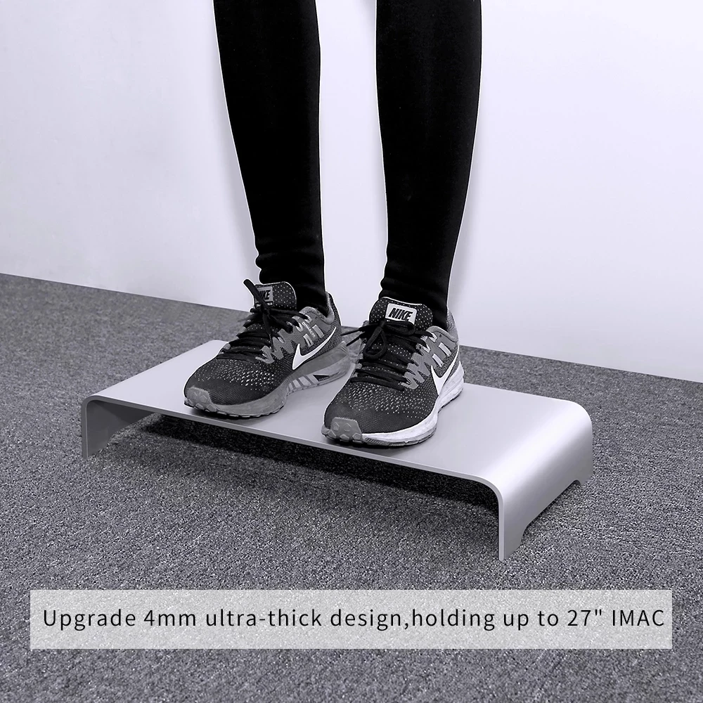 para Mac Monitor de Alumínio Suporte de Mesa Metal Suporte Portátil Universal Computador Riser Base - Imagem 4