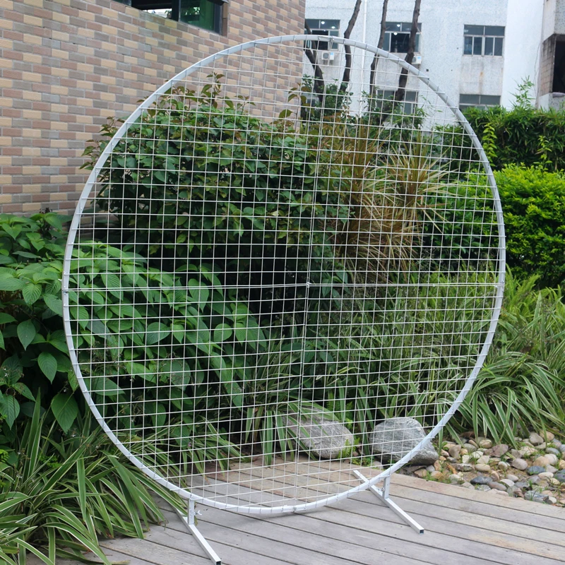 JAROWN Wedding Grid Iron Arch Gold Wedding Backdrop Decor Stand Party Geometry Shaped Wrought White Square Iron Decoration (3)