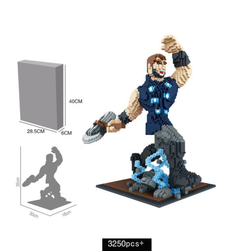 

super heroes building brick avenger endgame micro diamond block iron spider marvel Thunder thor Stormbreaker model nanobrick toy