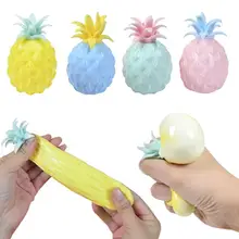 

Creative Squeeze Ball Pineapple Shape Design Anti-Stress TPR Simulation Stress Relief Vent Toy for Kids Random Color