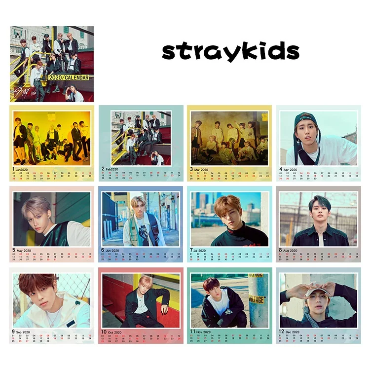 

[MYKPOP]~2020 NEW~ STRAY KIDS CALENDAR Creative Desk Paper Photos Calendar, KPOP Fans Collection SA19110902