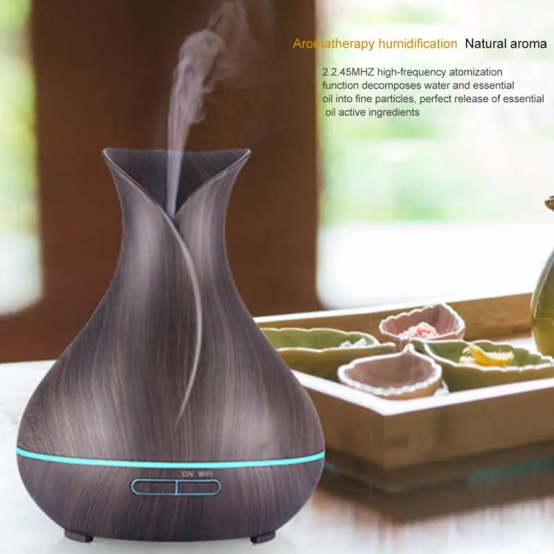 

400ML Ultrasonic Air Humidifier Aromatherapy Essential Oil Diffuser Air Purifier Smart WIFI Remote Control Water Mist Maker