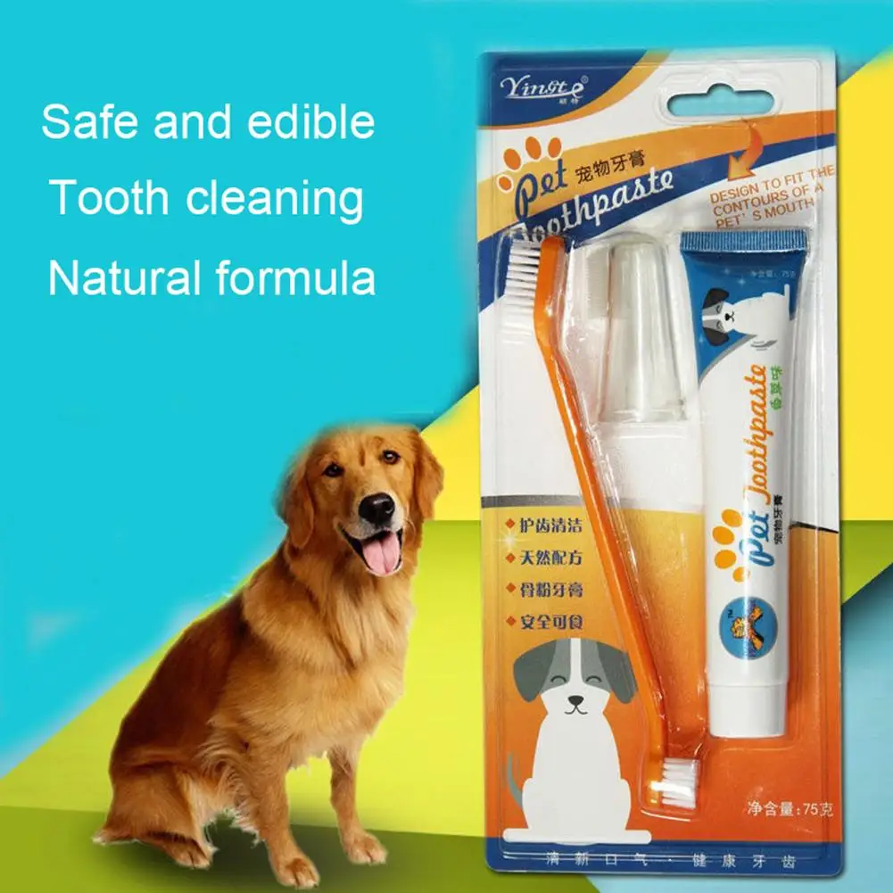 

Healthy, Dual-End Toothbrush, Safe, Non-Toxic Pet Dog Cat Vanilla/Beef Flavor Toothpaste Toothbrush Oral Hygiene Health Care HOT